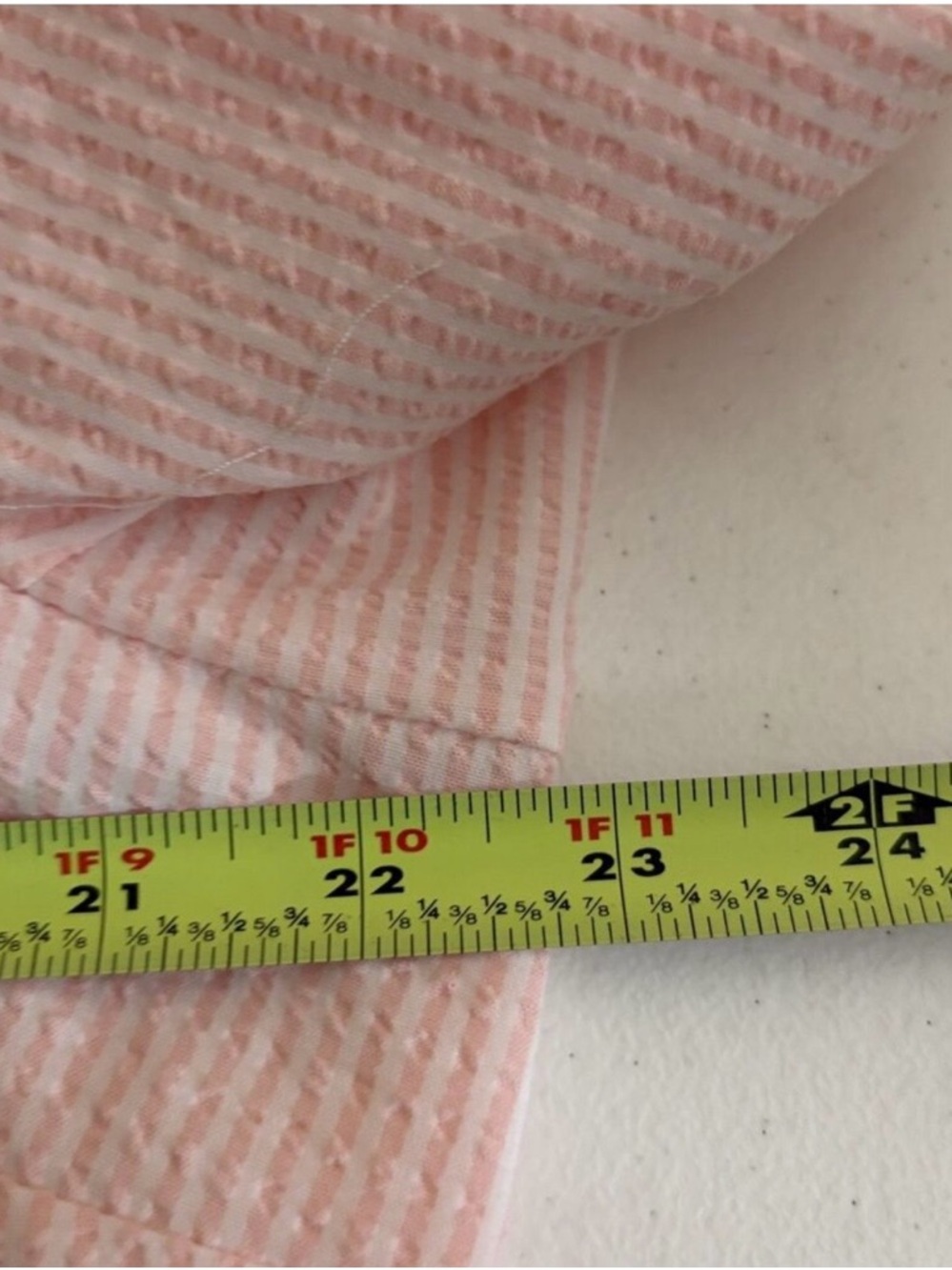 Liz Claiborne Blouse Women's Large Pink Striped Seersucker Long Sleeve Top Sheer - Picture 8 of 8